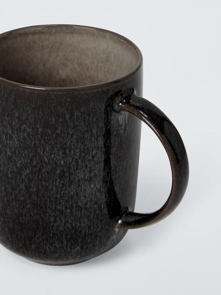 John Lewis Reactive Glaze Stoneware Mug, 320ml, Set of 2, Natural - view 2, Natural