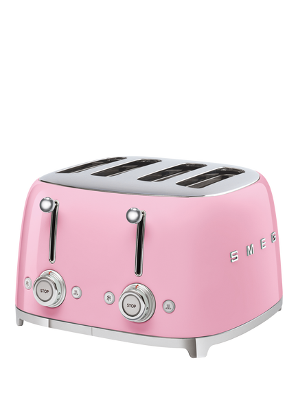 Smeg TSF03 4-Slice Toaster - view 2, Pink