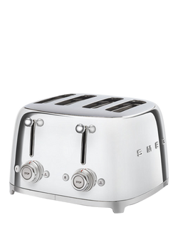 Smeg TSF03 4-Slice Toaster - view 2, Stainless Steel