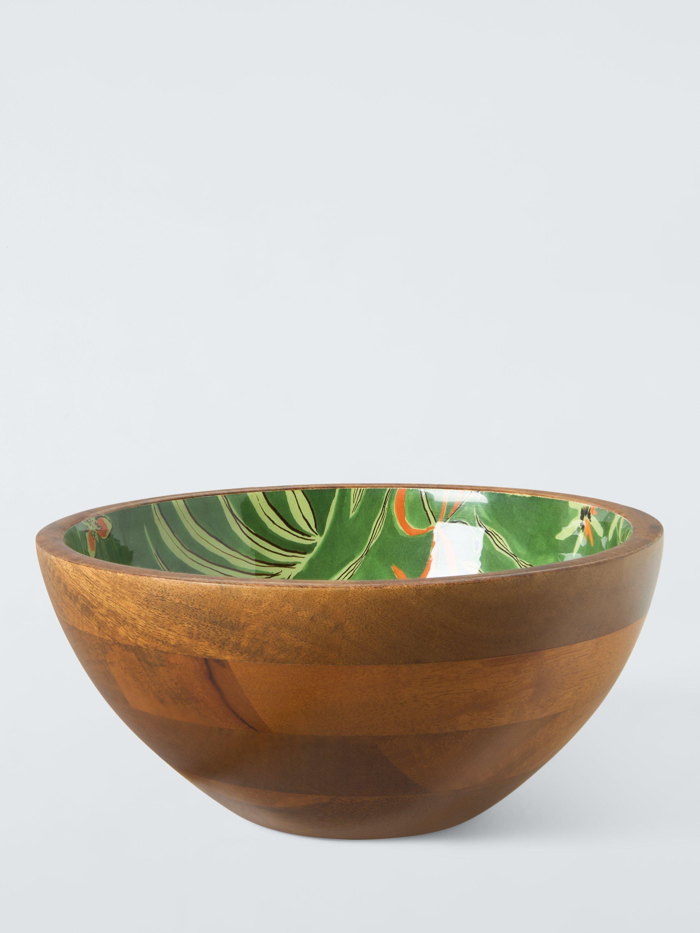 John Lewis Leaf Serving Bowl, 24cm, FSC-Certified (Mango Wood), Natural/Green