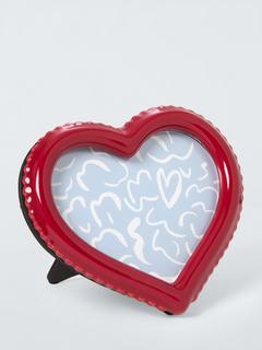 John Lewis Archive Heart Photo Frame, Red