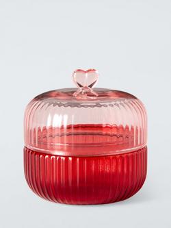 John Lewis Archive Glass Jewellery Dish, Red, Red