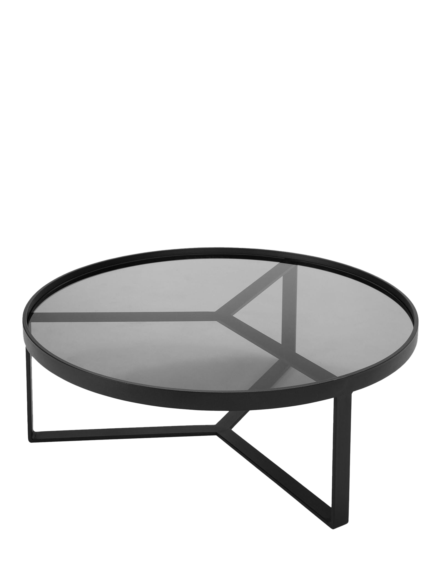 MADE Aula Round Coffee Table, Black/Grey Glass