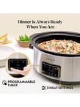 Crock-Pot Sizzle & Stew Slow Cooker, 6.5L, Black/Silver