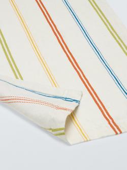 John Lewis Dolce Vita Striped Cotton Linen Blend Table Runner, 250cm, Multi - view 2, Multi