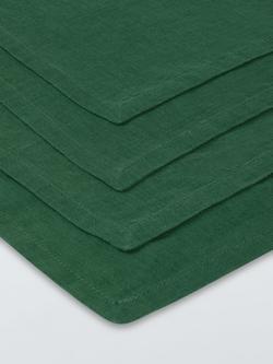 John Lewis Cotton Linen Blend Napkins, Set of 4 - view 2, Palm Green