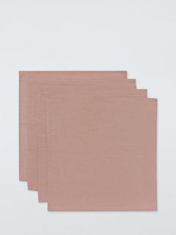 John Lewis Cotton Linen Blend Napkins, Set of 4, Pink
