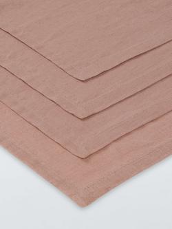 John Lewis Cotton Linen Blend Napkins, Set of 4 - view 2, Pink
