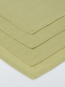 John Lewis Cotton Linen Blend Napkins, Set of 4 - view 2, Pistachio