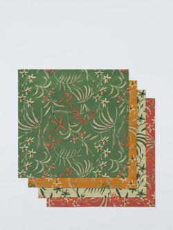 John Lewis Tropical Print Cotton Napkin, Set of 4, Multi, Multi