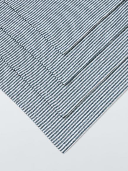 John Lewis Leckford Striped Seersucker Cotton Napkins, Set of 4, Blue - view 2, Blue