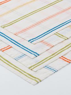 John Lewis Dolce Vita Striped Cotton Linen Blend Napkins, Set of 4, Multi - view 2, Multi