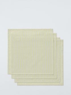 John Lewis ANYDAY Striped Cotton Napkin, Set of 4, Pistachio, Pistachio
