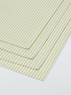 John Lewis ANYDAY Striped Cotton Napkin, Set of 4, Pistachio - view 2, Pistachio
