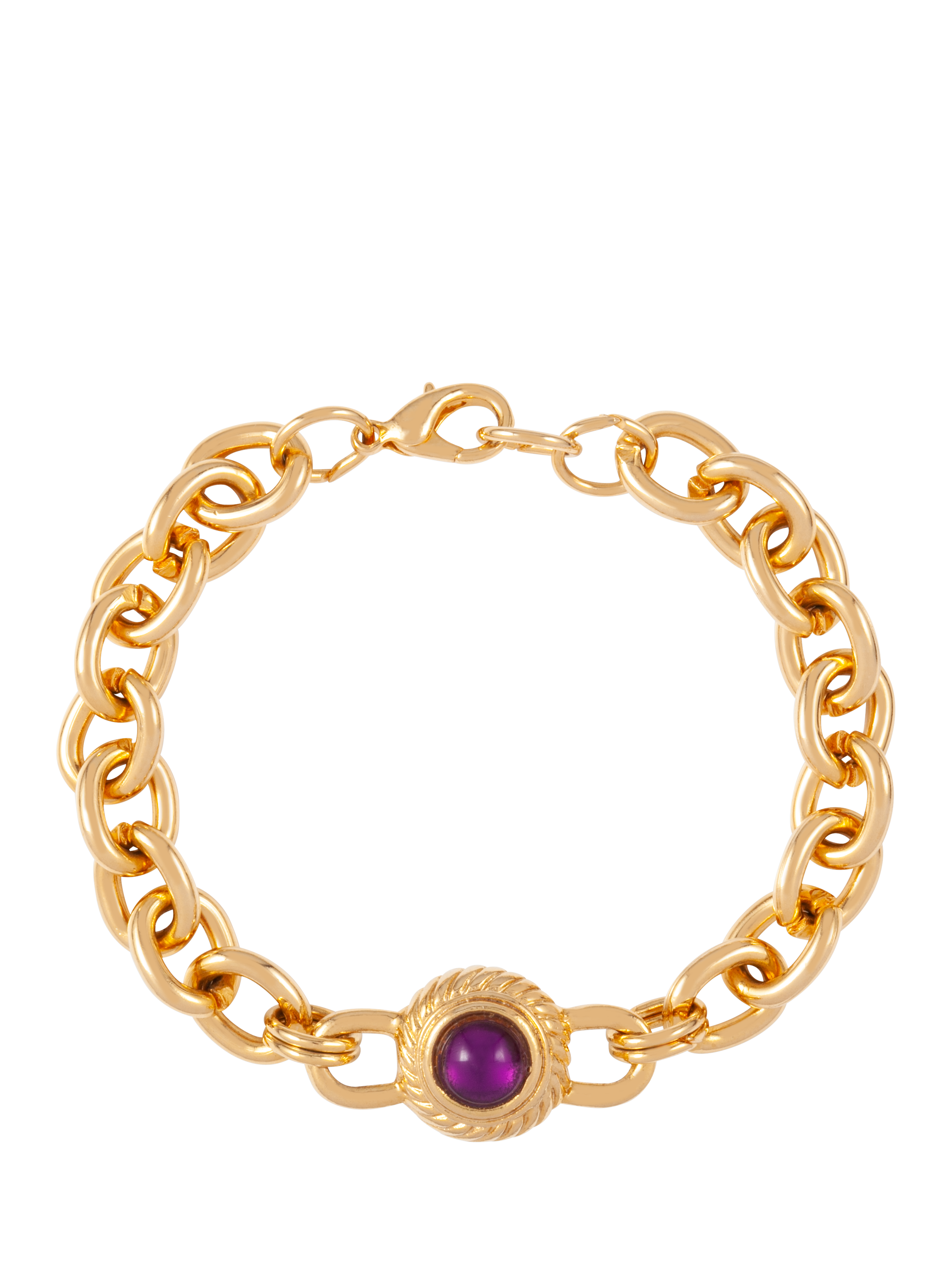 Product image 1 of 2, which shows Susan Caplan Pre-Loved Swarovski Gold Plated Chain Link Bracelet, Dated 1980s