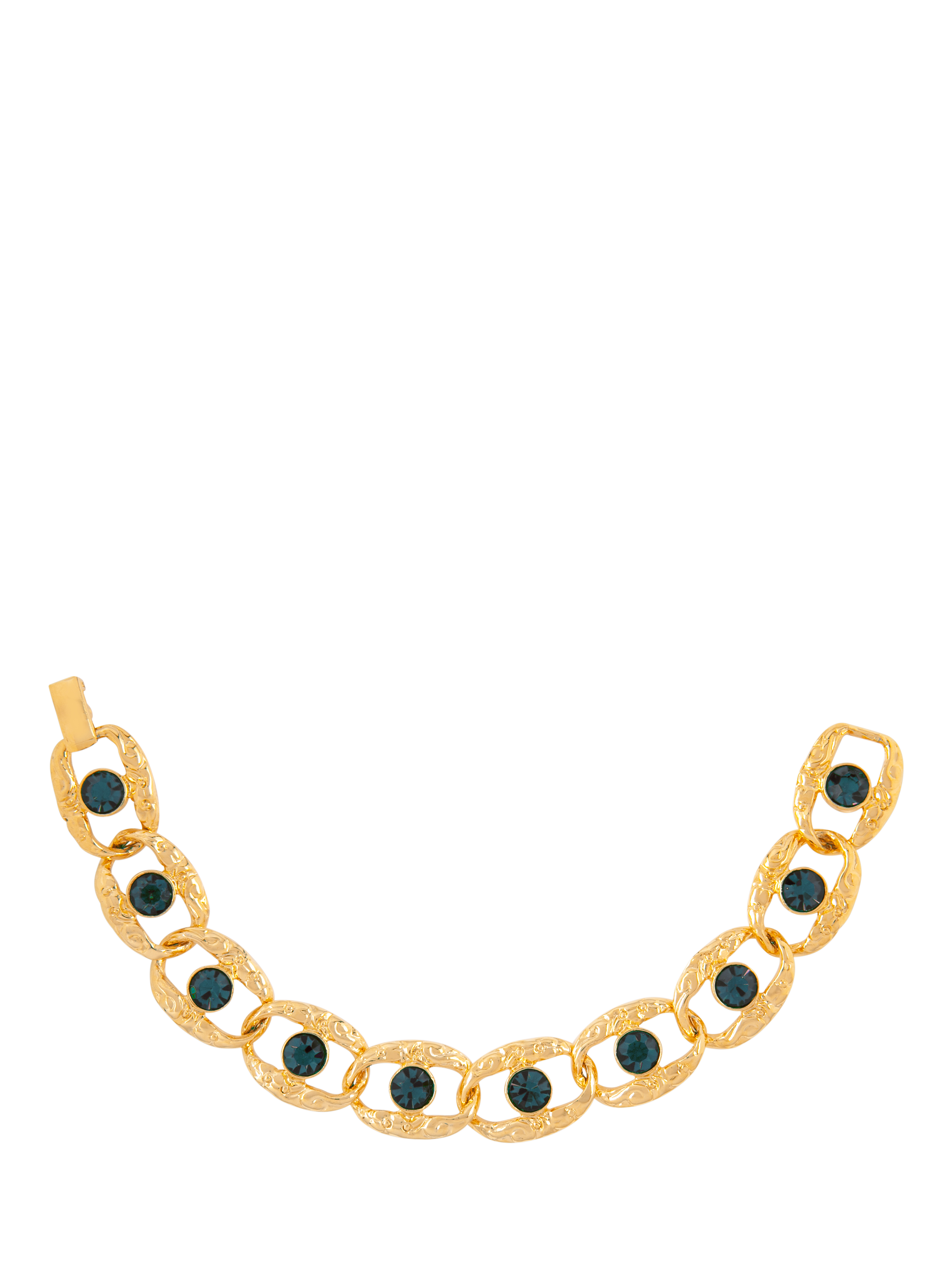 Product image 1 of 2, which shows Susan Caplan Pre-Loved Swarovski Crystal Link Chain Bracelet, Gold