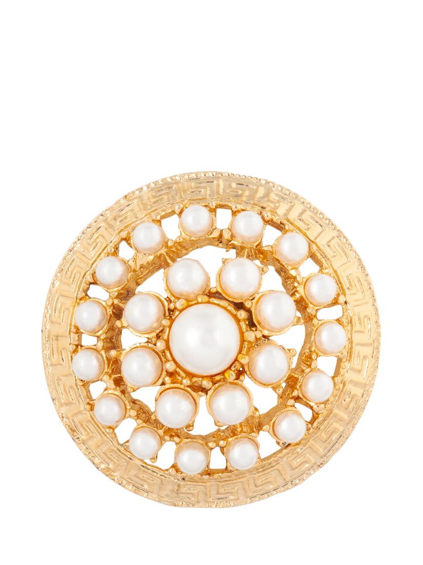 Product image 1 of 1, which shows Susan Caplan Pre-Loved Rediscovered Collection Greek Faux Pearl Brooch