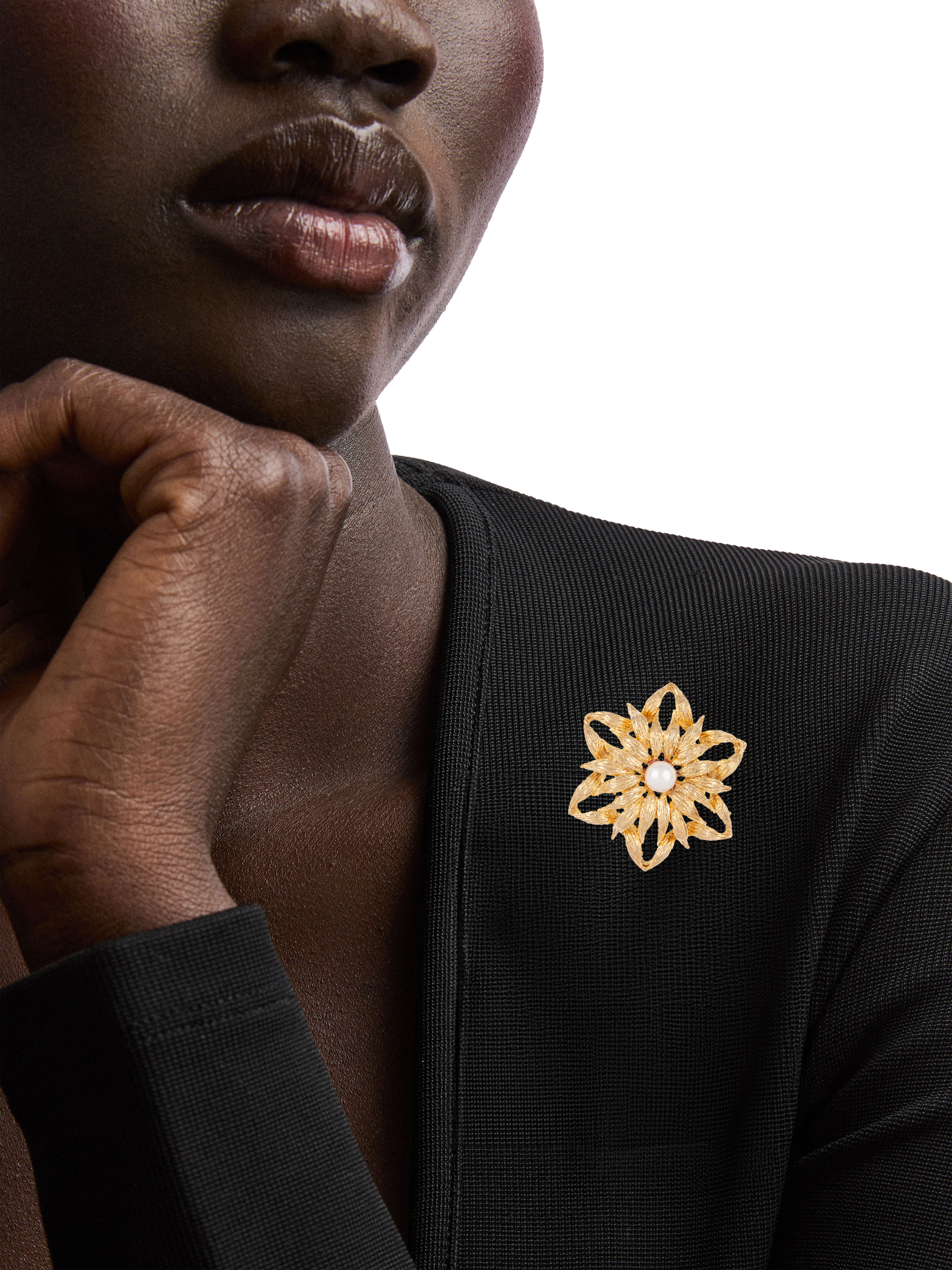 Product image 3 of 3, which shows Susan Caplan Pre-Loved Rediscovered Collection Faux Pearl Flower Brooch