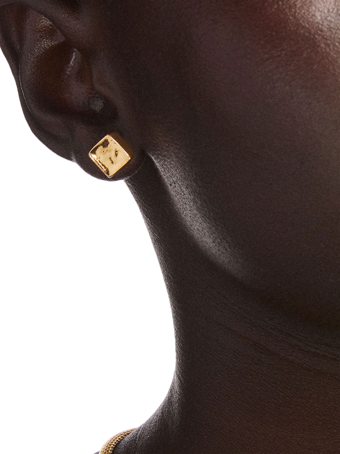 Product image 2 of 2, which shows Susan Caplan Pre-Loved Rediscovered Collection Square Stud Earrings, Gold