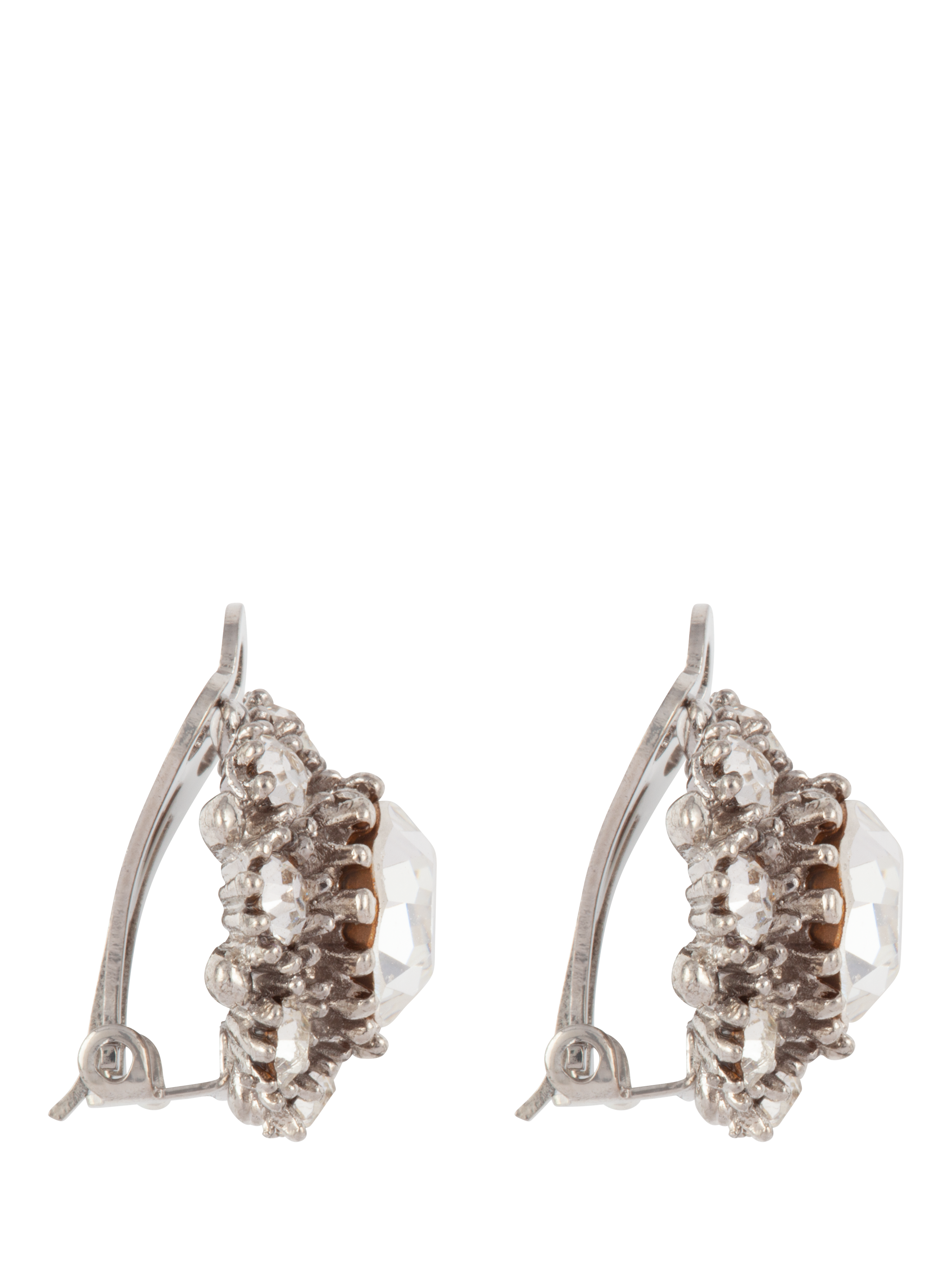 Product image 2 of 3, which shows Susan Caplan Pre-Loved Rediscovered Collection Swarovski Crystal Cluster Stud Earrings, Silver