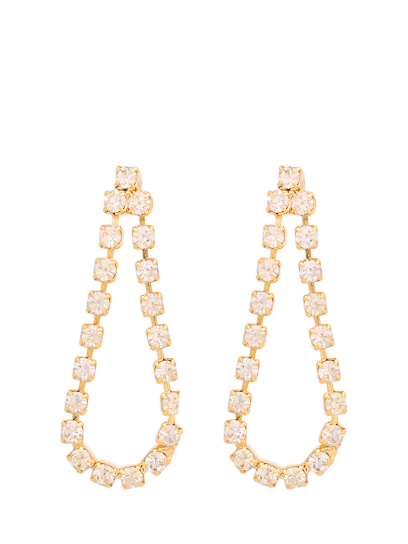 Product image 1 of 2, which shows Susan Caplan Pre-Loved Rediscovered Collection Swarovski Crystal Teardrop Drop Earrings, Gold