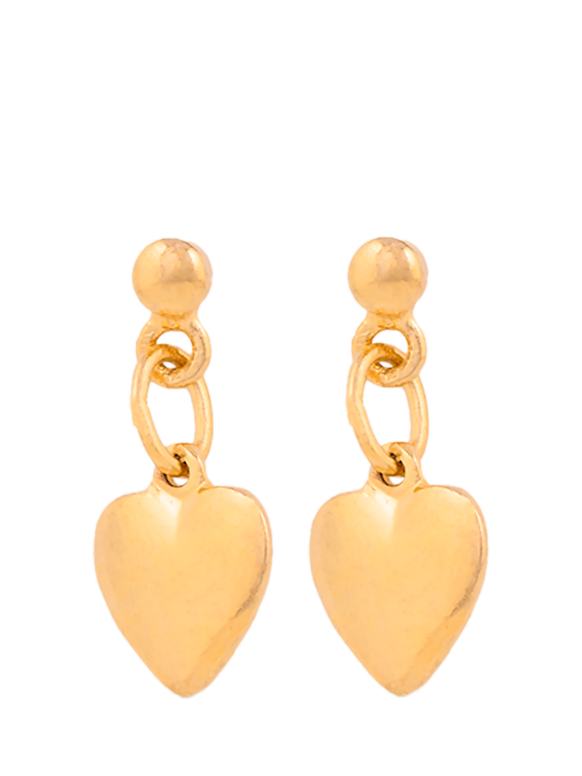 Product image 1 of 2, which shows Susan Caplan Pre-Loved Rediscovered Collection Heart Drop Earrings, Gold