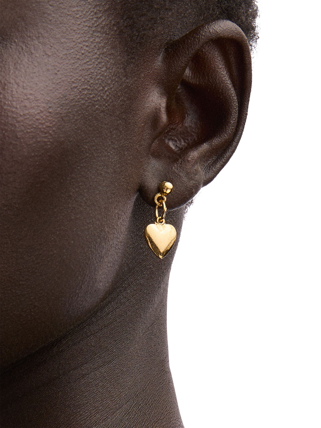 Product image 2 of 2, which shows Susan Caplan Pre-Loved Rediscovered Collection Heart Drop Earrings, Gold