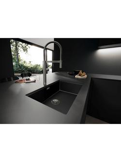 BLANCO Culina-S II Pull-Out Swivel Spout Single Lever Kitchen Tap - view 2, Satin Dark Steel