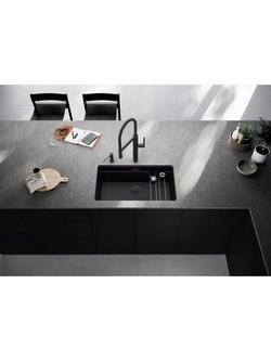 BLANCO Culina-S II Pull-Out Swivel Spout Single Lever Kitchen Tap - view 2, Matt Black