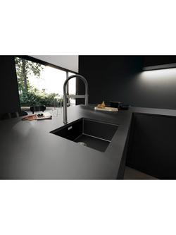 BLANCO Culina-S II Mini Pull-Out Swivel Spout Single Lever Kitchen Tap - view 2, Satin Dark Steel
