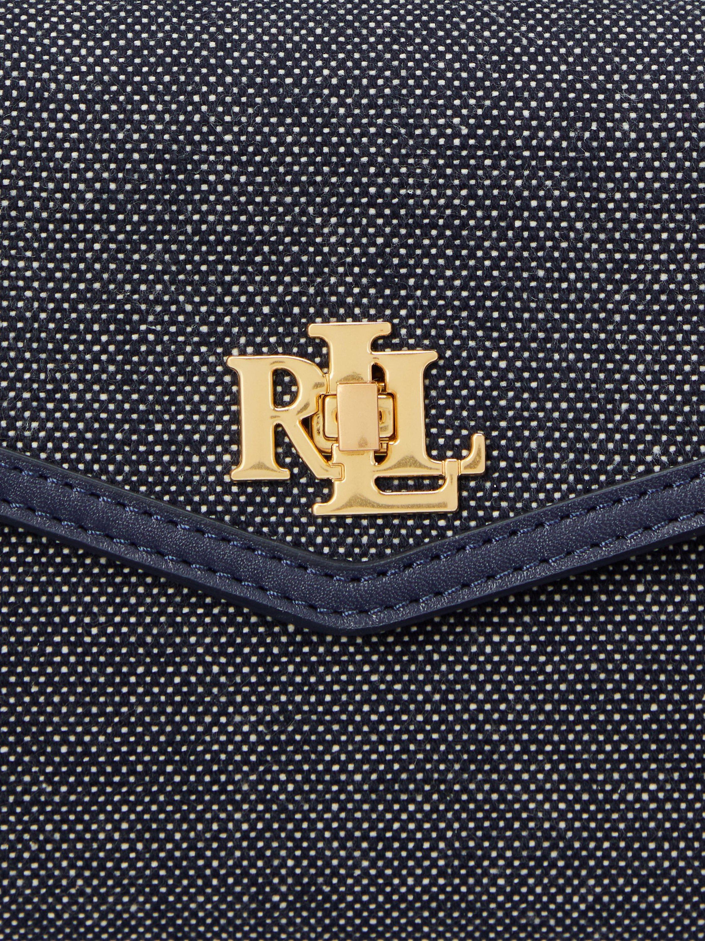 Product image 5 of 7, which shows Lauren Ralph Lauren Farrah Leather Small Satchel Bag, Refined Navy