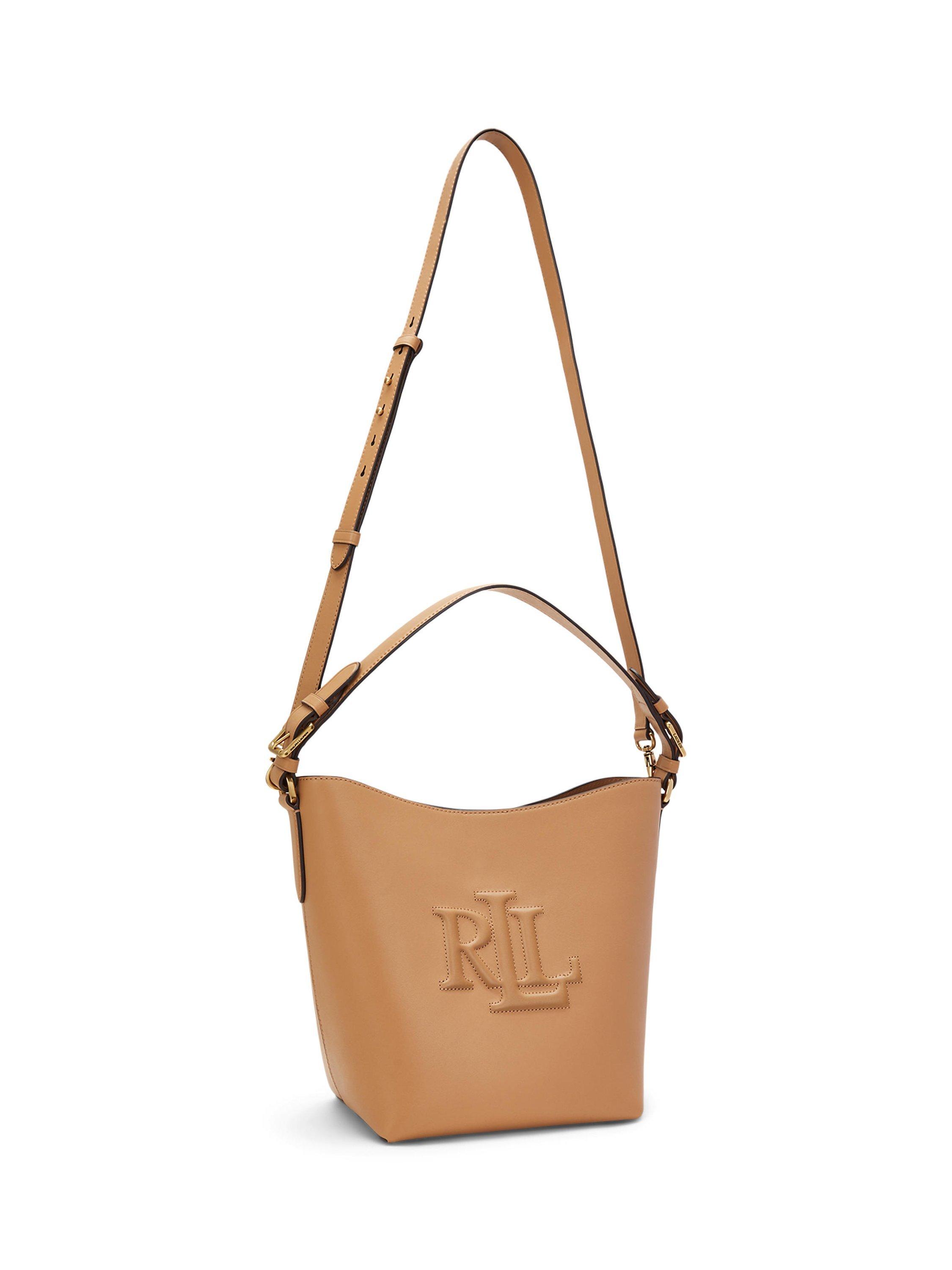 Product image 2 of 5, which shows Lauren Ralph Lauren Witley Leather Bucket Bag, Beige