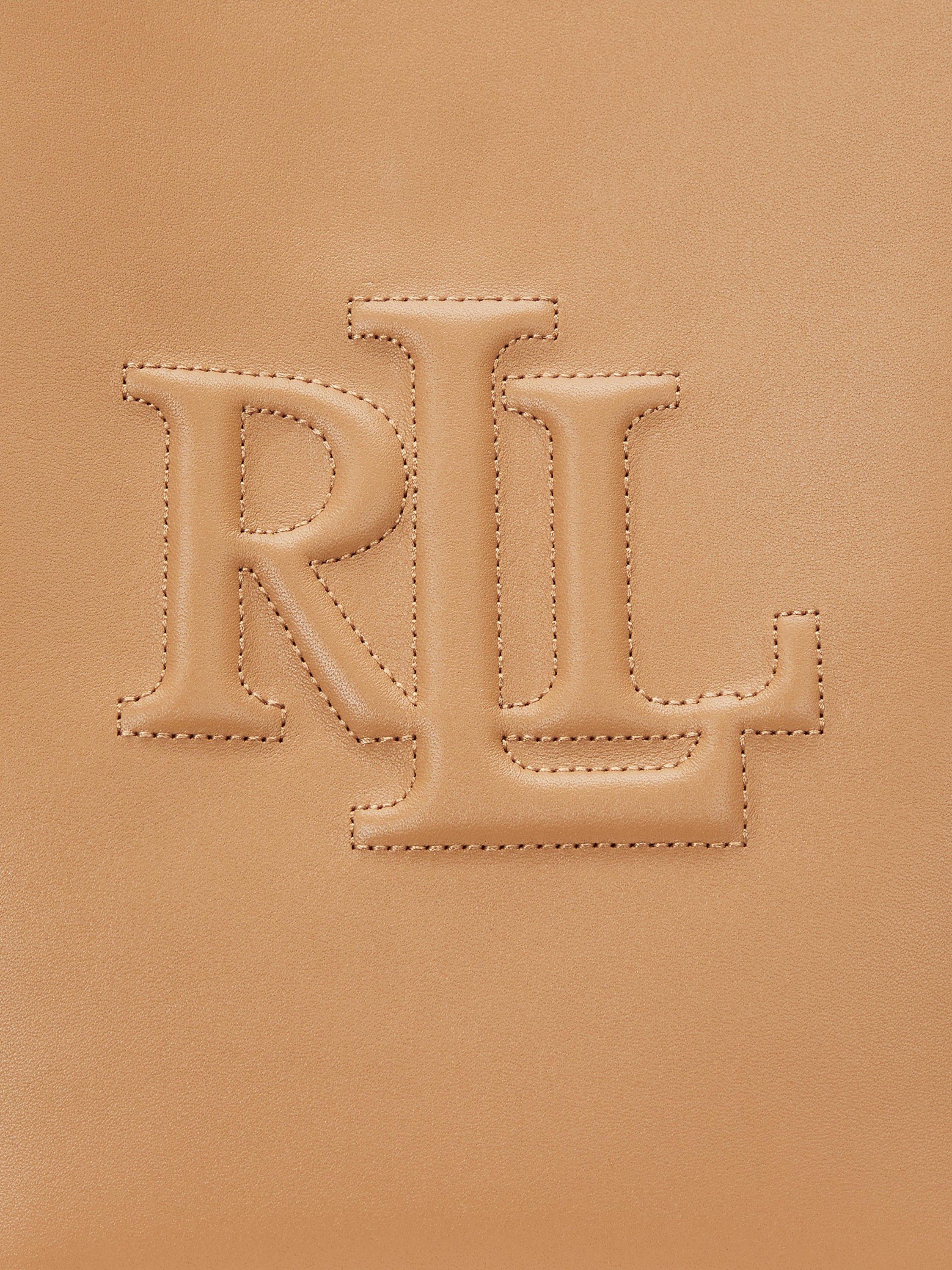 Product image 5 of 5, which shows Lauren Ralph Lauren Witley Leather Bucket Bag, Beige