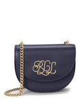 Lauren Ralph Lauren Witley Leather Flapover Crossbody Bag, Refined Navy
