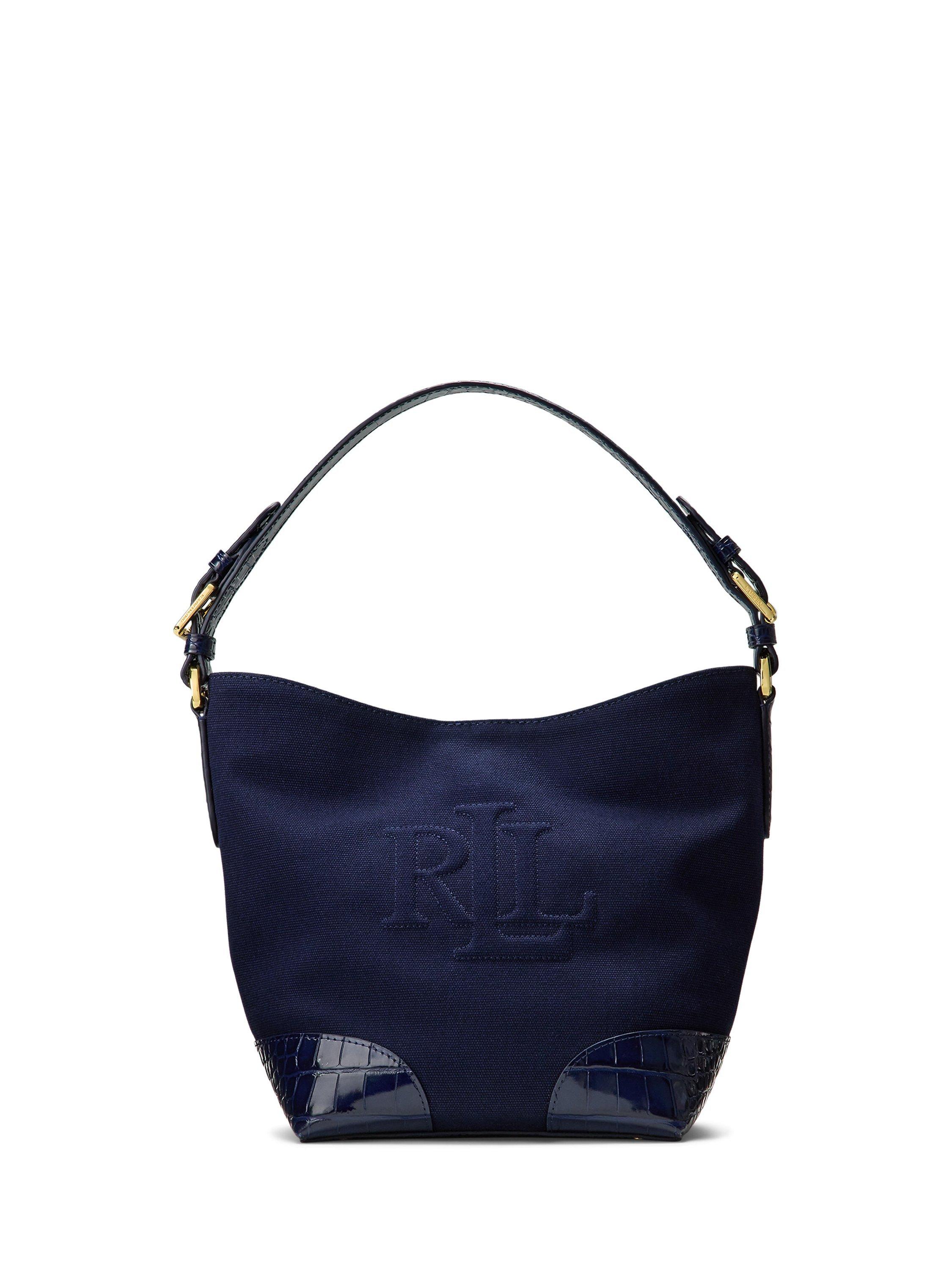 Canvas and leather bucket bag discount
