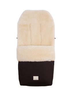 BINIBAMBA Sheepskin Puffmuff Footmuff, Milk