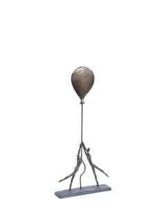 Libra Interiors Couple with Balloon Sculpture, Antique Bronze