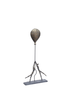 Libra Interiors Couple with Balloon Sculpture, Antique Bronze, Antique Bronze