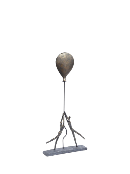Libra Interiors Couple with Balloon Sculpture, Antique Bronze, Antique Bronze