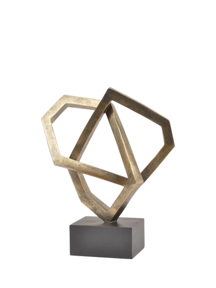 Libra Interiors Cubist Sculpture, H36cm, Antique Bronze, Antique Bronze