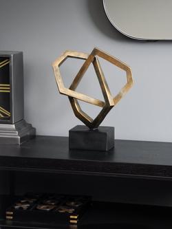 Libra Interiors Cubist Sculpture, H36cm, Antique Bronze - view 2, Antique Bronze