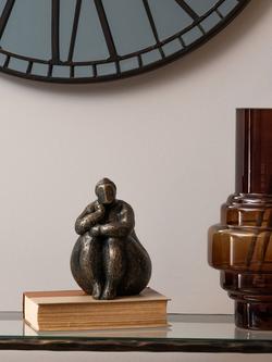 Libra Interiors Athena Contemplating Sculpture, H13cm, Antique Bronze - view 2, Antique Bronze