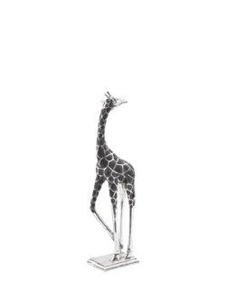 Libra Interiors Giraffe Sculpture Head Back, H39.5cm, Silver, Silver