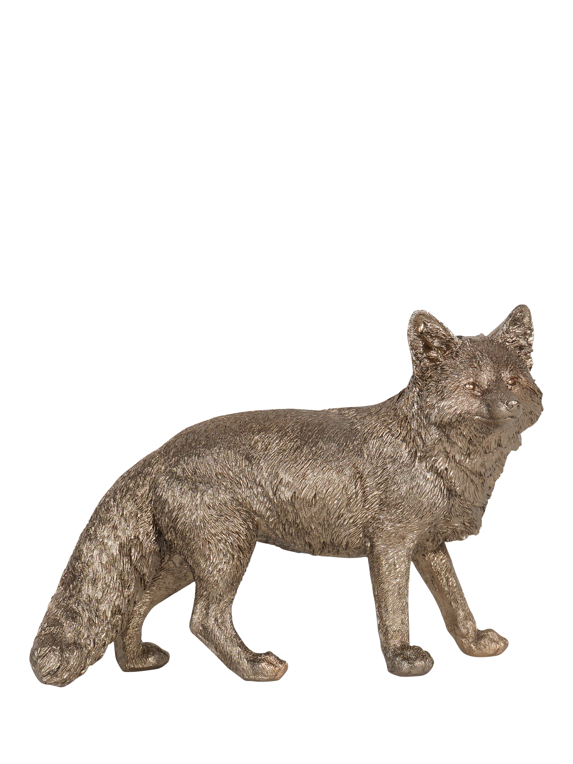 Laura Ashley Standing Fox Sculpture, H17cm, Gold