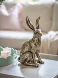 Laura Ashley Large Sitting Hare Sculpture, H42cm, Gold