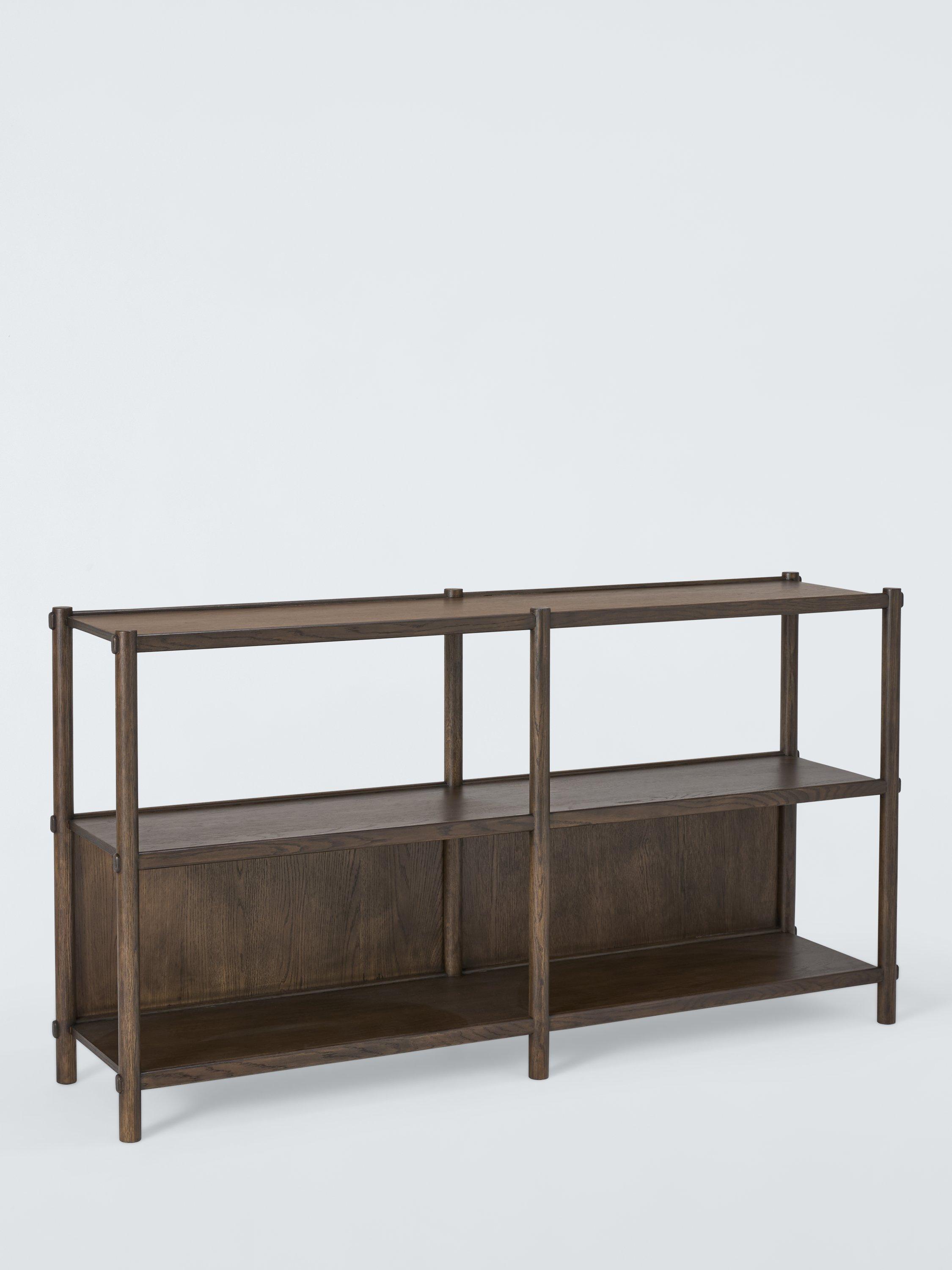 John Lewis Bellevue Oak Low Shelving Unit, Smoked Oil