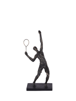 Libra Interiors Racket Player Sculpture, H38cm, Black, Black