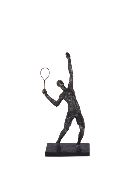 Libra Interiors Racket Player Sculpture, H38cm, Black, Black