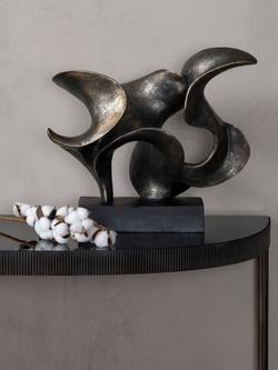 Libra Interiors Romulus Abstract Sculpture, H39.5cm, Antique Bronze - view 2, Antique Bronze