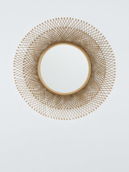 John Lewis Fusion Round Metal Frame Wall Mirror, 65cm, Gold, Gold